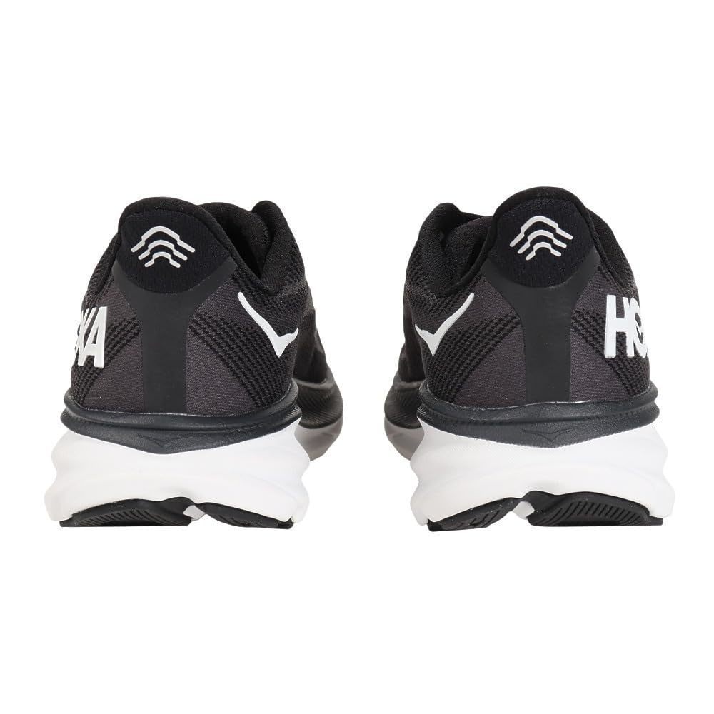 HOKA WOMEN'S CLIFTON 9 SNEAKER, BLACK/WHITE, 6.5 - Picture 5 of 6